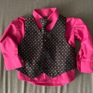 Baby dress shirt tie and vest size 12 months